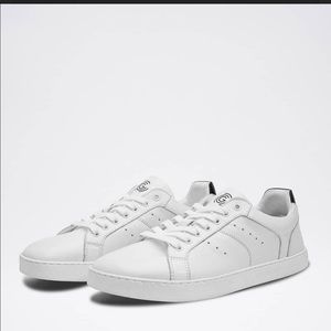 Groundies Universe White Leather Lace Up Sneakers